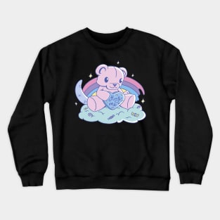 Hug Me Teddy Hugging Heart Bear Toy Rainbow Cute Candy Crewneck Sweatshirt